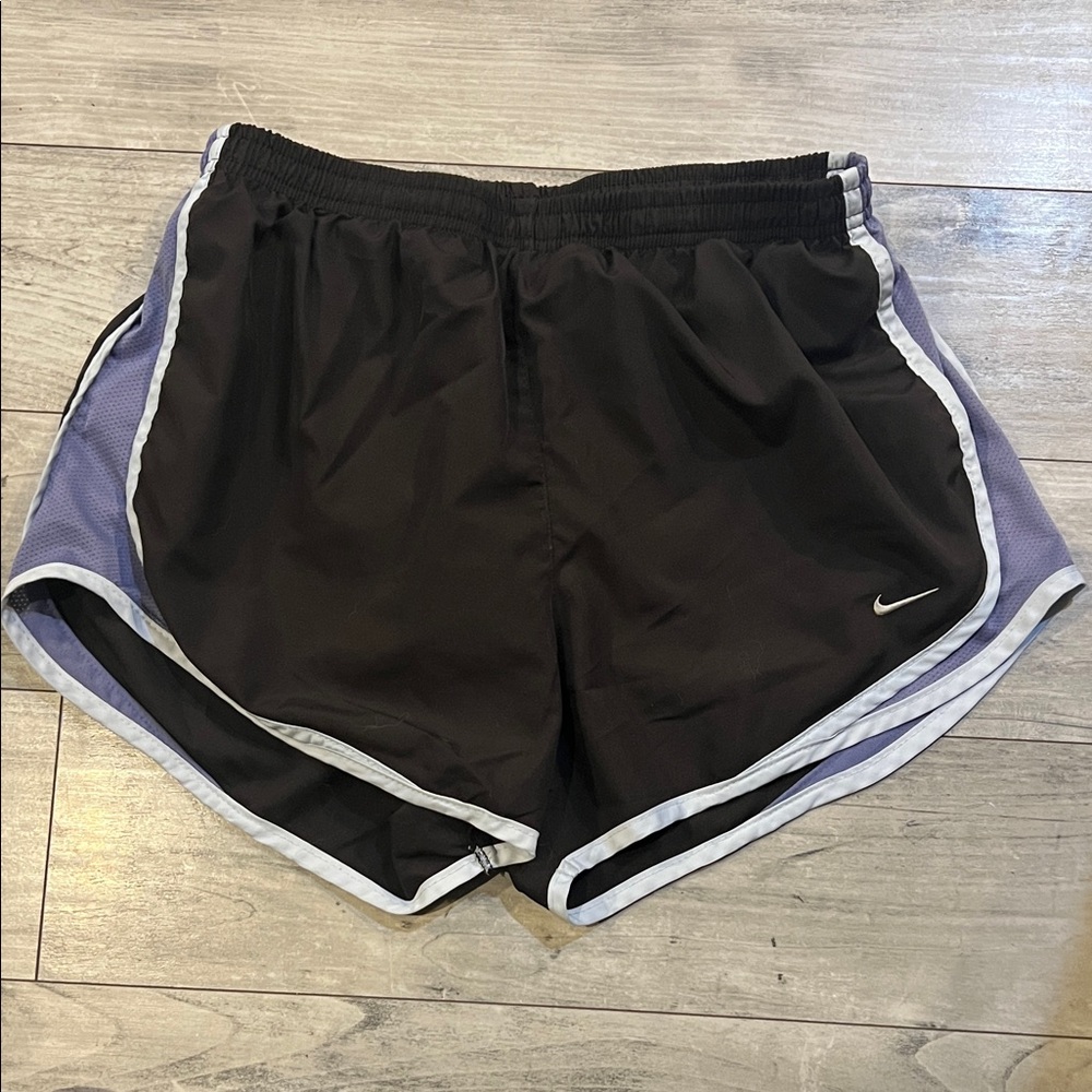 Nike Women's Black and lavender Athletic Shorts